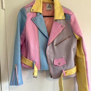 UNIF pastel moto jacket (vegan leather) size L